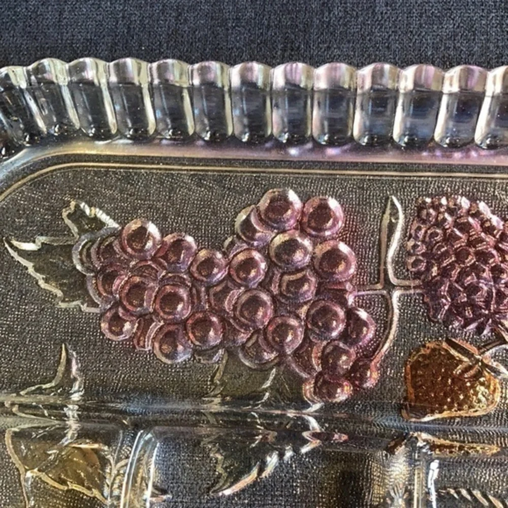 Fruit sectional glass serving tray